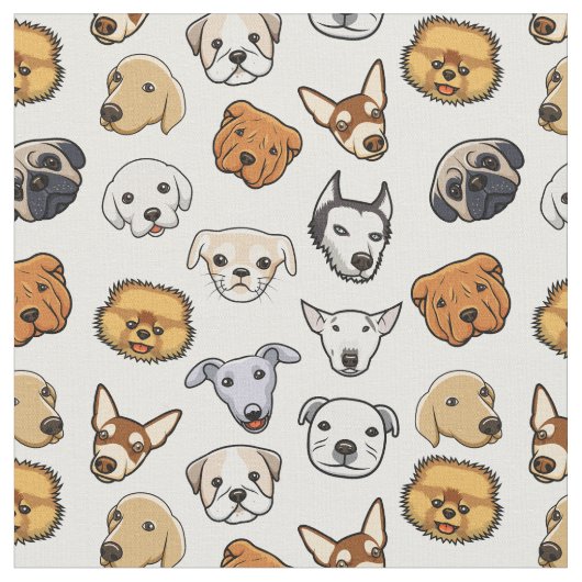 かわいい犬の顔 ファブリック (クローズアップ)