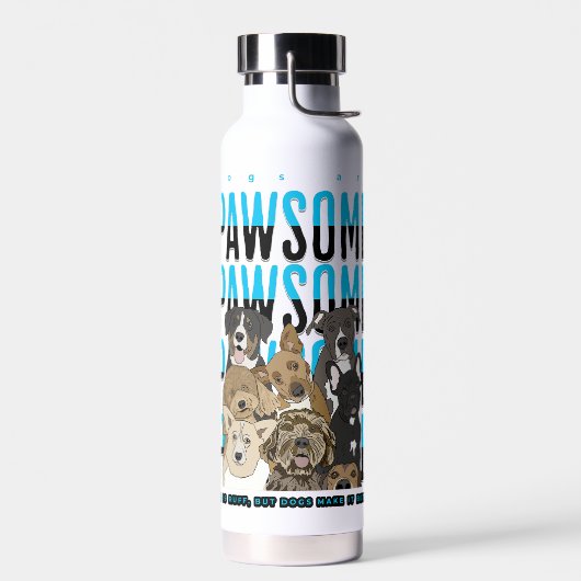 かわいい犬の顔 |犬の恋人パン ウォーターボトル (左面)