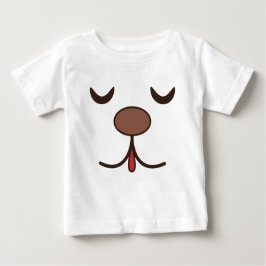 かわいい犬の顔 白 ベビーTシャツ