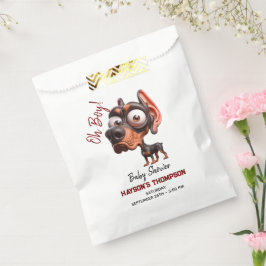 かわいい犬の風刺し男の子のためのベビーシャワー フェイバーバッグ