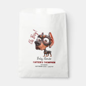 かわいい犬の風刺し男の子のためのベビーシャワー フェイバーバッグ (正面)