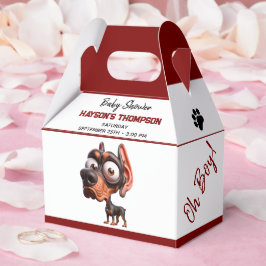 かわいい犬の風刺し男の子のためのベビーシャワー フェイバーボックス