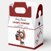 かわいい犬の風刺し男の子のためのベビーシャワー フェイバーボックス (オープン)