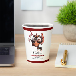 かわいい犬の風刺し男の子のためのベビーシャワー 紙コップ