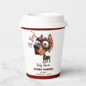 かわいい犬の風刺し男の子のためのベビーシャワー 紙コップ (裏面)