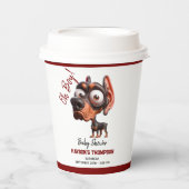 かわいい犬の風刺し男の子のためのベビーシャワー 紙コップ (正面)