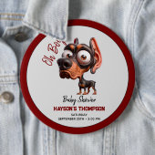 かわいい犬の風刺し男の子のためのベビーシャワー 缶バッジ (インサイチュ)