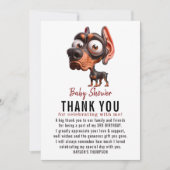 かわいい犬の風刺画ベビーシャワー サンキューカード (正面)