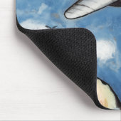 かわいい犬の飛行機、雲の山々、カスタム飛行士 マウスパッド (コーナー)