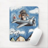 かわいい犬の飛行機、雲の山々、カスタム飛行士 マウスパッド (マウス)