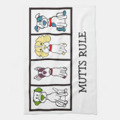 かわいい犬の食器洗いタオル – Mutts Rule キッチンタオル (縦)