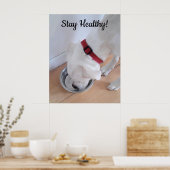 かわいい犬の飲み水の写真やる気を起こさせる ポスター (キッチン)