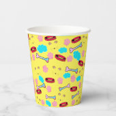 かわいい犬の首輪と骨のデザイン 紙コップ (裏面)