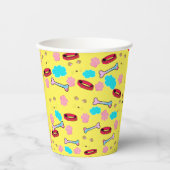 かわいい犬の首輪と骨のデザイン 紙コップ (正面)