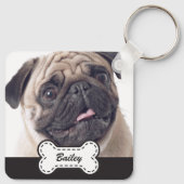 かわいい犬の骨にペットの写真を追加 キーホルダー (裏面)