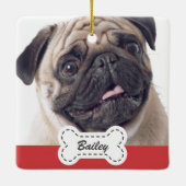 かわいい犬の骨にペットの写真を追加 セラミックオーナメント (裏面)