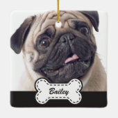 かわいい犬の骨にペットの写真を追加 セラミックオーナメント (裏面)