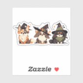 かわいい犬の魔女 シール (シート)