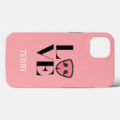 かわいい犬の鼻とともに表現された愛情あふれるピンクのデザイン Case-Mate iPhoneケース (裏面 (横))
