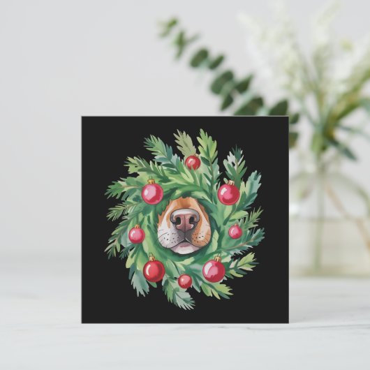 かわいい犬の鼻のクリスマス犬のママパーティー犬好き シーズンカード (スタンド正面)