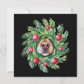 かわいい犬の鼻のクリスマス犬のママパーティー犬好き シーズンカード (正面)