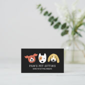 かわいい犬の3人の顔|動物愛好家|ペットケア 名刺 (スタンド正面)