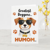 かわいい犬のHUMOMカード カード (黄色い花)