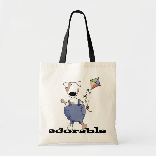 かわいい犬のTシャツとギフト トートバッグ (正面)