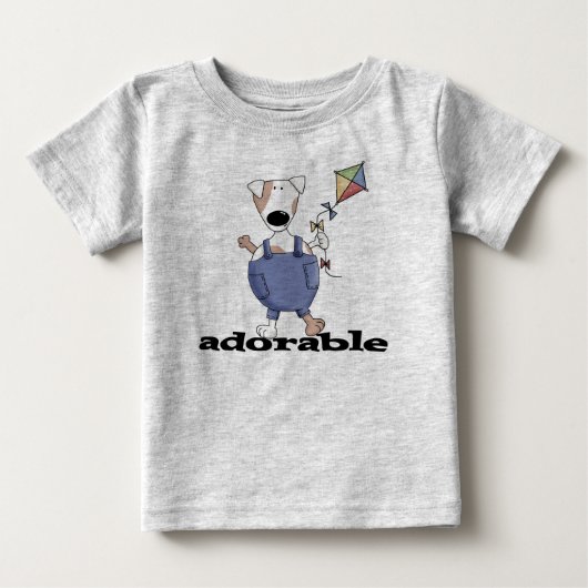 かわいい犬のTシャツとギフト ベビーTシャツ (正面)