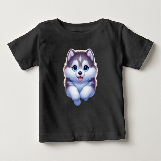 かわいい犬のTシャツデザイン ベビーTシャツ (正面)