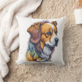 かわいい犬のtシャツ クッション (ブランケット)