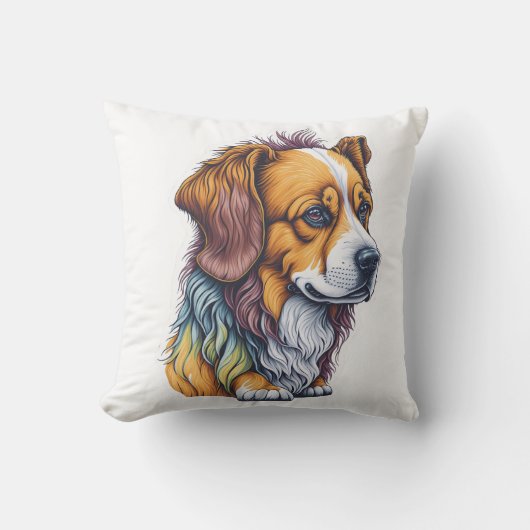 かわいい犬のtシャツ クッション (正面)