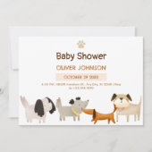 かわいい犬はペットの赤ちゃんシャワーを足す 招待状 (正面)