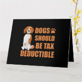 かわいい犬は税額控除されるべきだおもしろい カード (黄色い花)