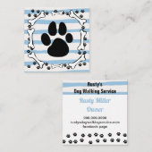 かわいい犬は骨を付けるペットサービス スクエア名刺 (正面/裏面)