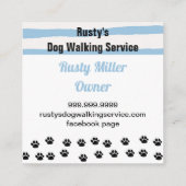 かわいい犬は骨を付けるペットサービス スクエア名刺 (裏面)