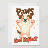 かわいい犬を手で反射 サンキューカード (正面)