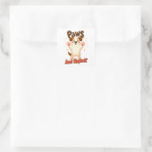 かわいい犬を手で反射 スクエアシール (バッグ)