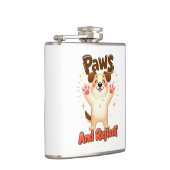 かわいい犬を手で反射 フラスク (右)