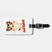 かわいい犬を手で反射 ラゲッジタグ (正面横)