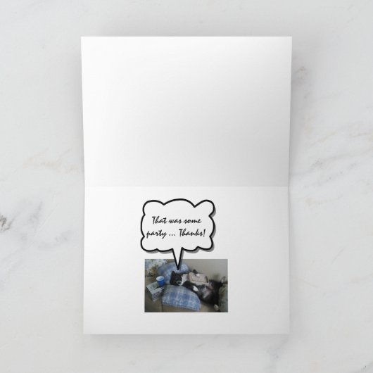 かわいい犬を持つパーティーをありがとう サンキューカード (内部)