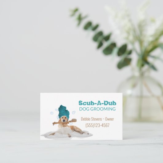 かわいい犬を飼うタオルペットグルーミング|過去記事 名刺 (スタンド正面)