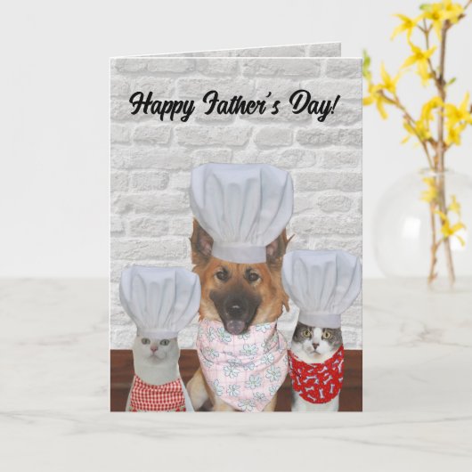 かわいい犬カスタマイズ可能なお父さんのデイカード カード (黄色い花)