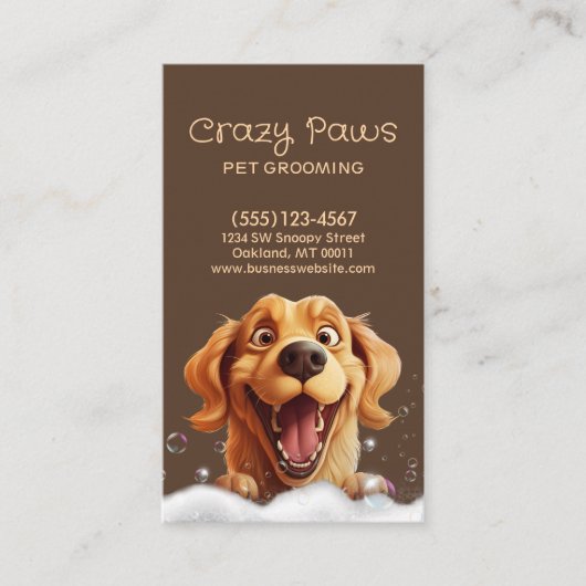 かわいい犬グルーミングペットサービス 名刺 (正面)