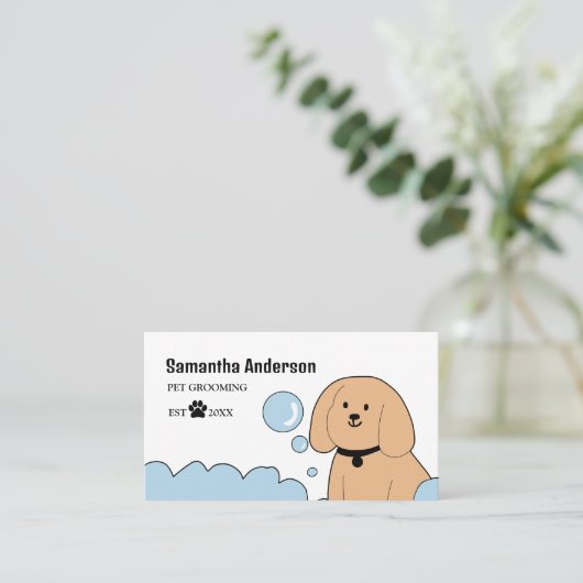 かわいい犬グルーミング名刺 名刺 (スタンド正面)