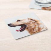 かわいい犬コースター1 スクエアペーパーコースター (アングル)