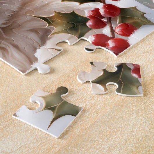 かわいい犬ゴールデンレトリエバーパピークリスマスの名前 ジグソーパズル (側面)