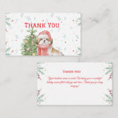 かわいい犬サンタ帽クリスマスありがとう ノートカード (正面/裏面)