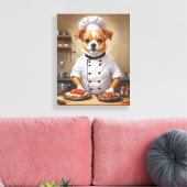 かわいい犬シェフが料理する キャンバスプリント (インサイチュ (リビング))