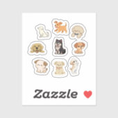 かわいい犬ステッカー - 子犬ステッカーコレクション シール (シート)